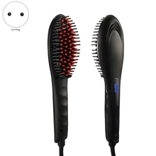Горячая Распродажа расческа для выпрямления волос 2в1 керамическая нагревательная отрицательная ионная анти-обжигающая плоская железная прямая щетка для волос lcd прямые волосы