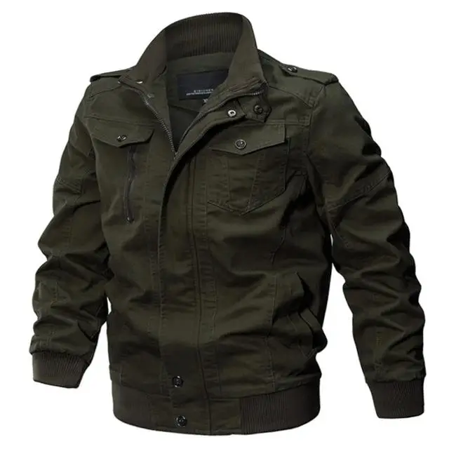 Army green Мужская куртка в стиле милитари, зимняя хлопковая куртка, армейская мужская куртка Авиатор, мужская куртка ВВС № 6XL - Цвет: Army green