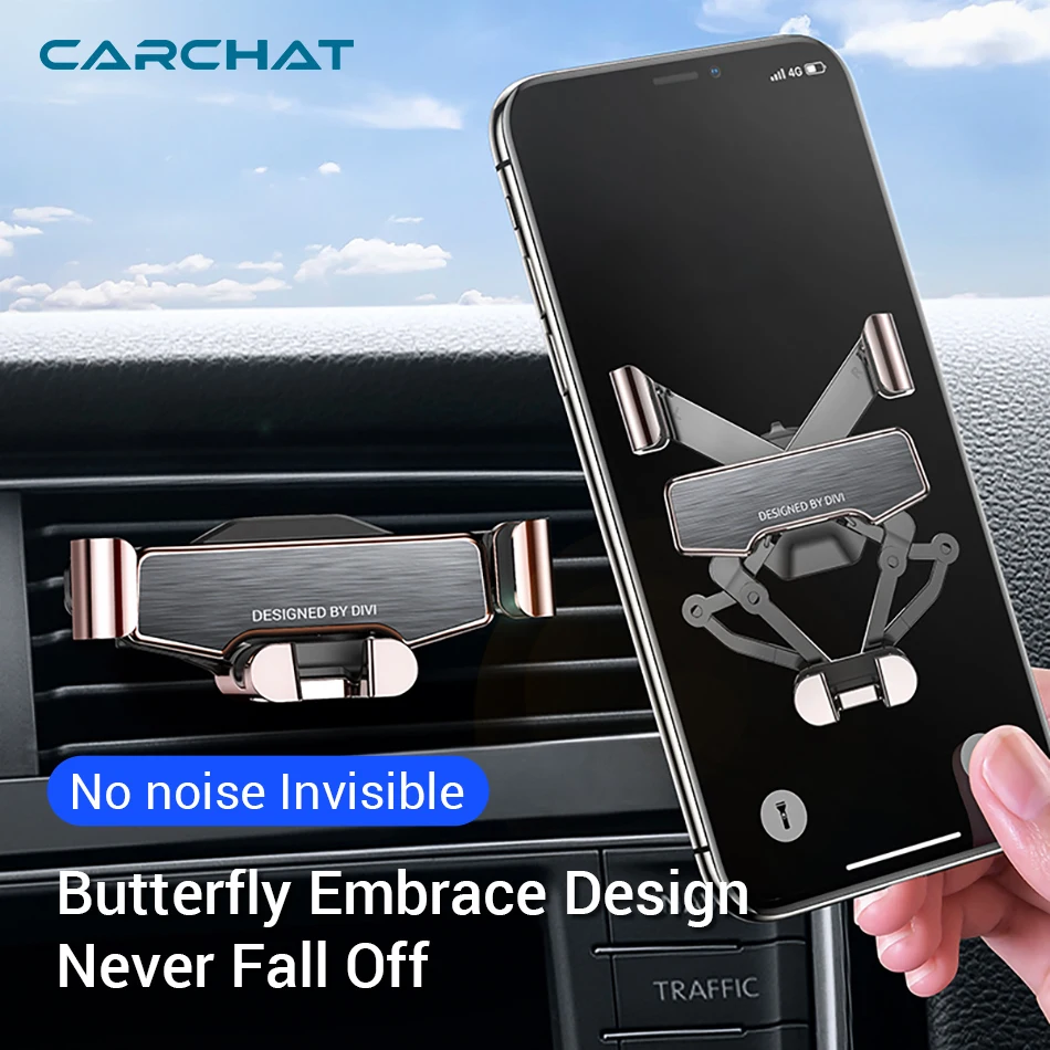 

DIVI Invisible Gravity Car Phone Holder in Car Air Vent Clip Mount For iPhone X Xs Max Xiaomi Mini Mobile Phone Holder Stand