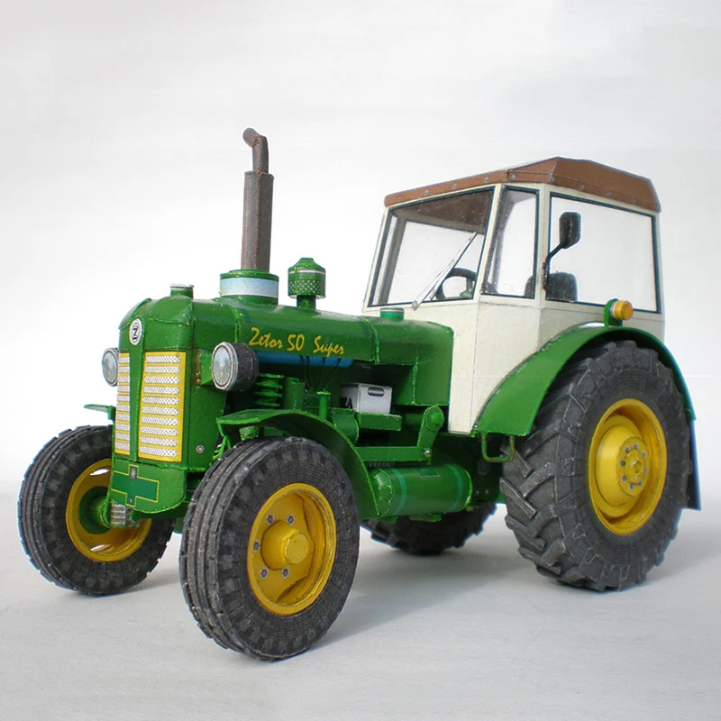 ペーパークラフト　１０品 Zetor 50-スーパートラクター1:32,チェコの折り紙アート,3d