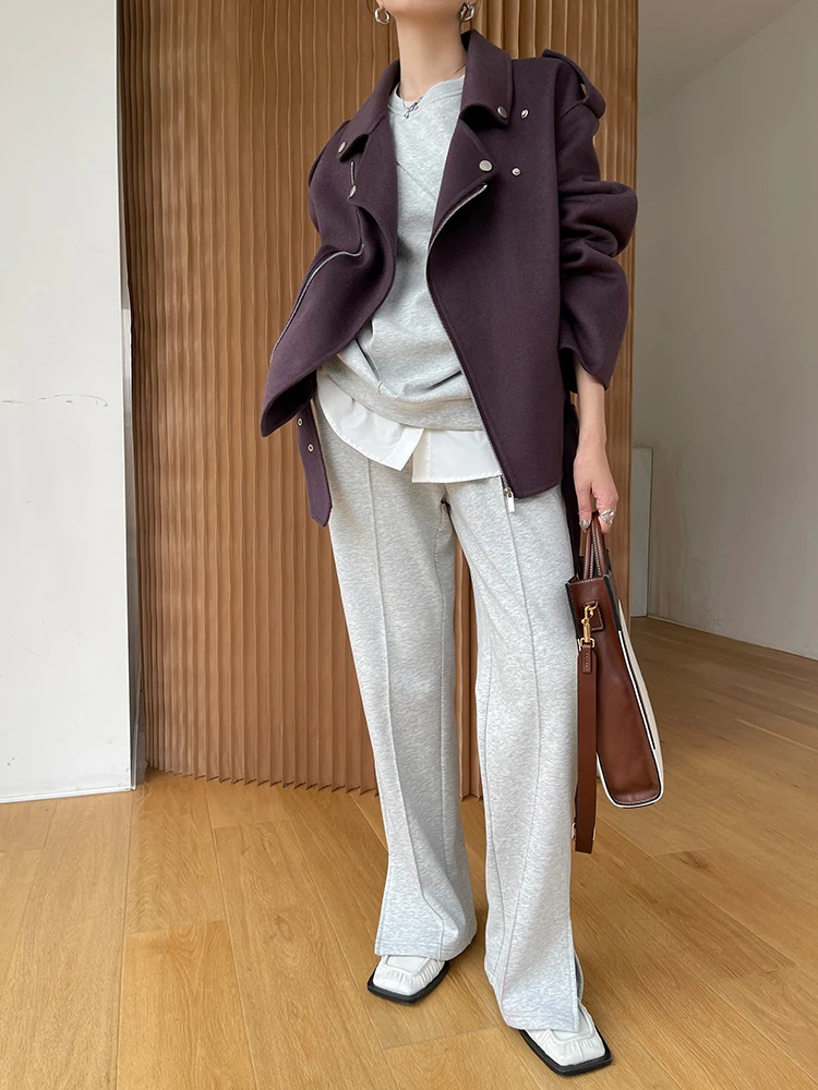 plus size pant suits for special occasions Bornladies 2022 Women Cotton Sweatshirt Suit Oversized Sets Female Stylish O Neck Loose Sweatshirt + Long Pants Suits Sets skirt suit set