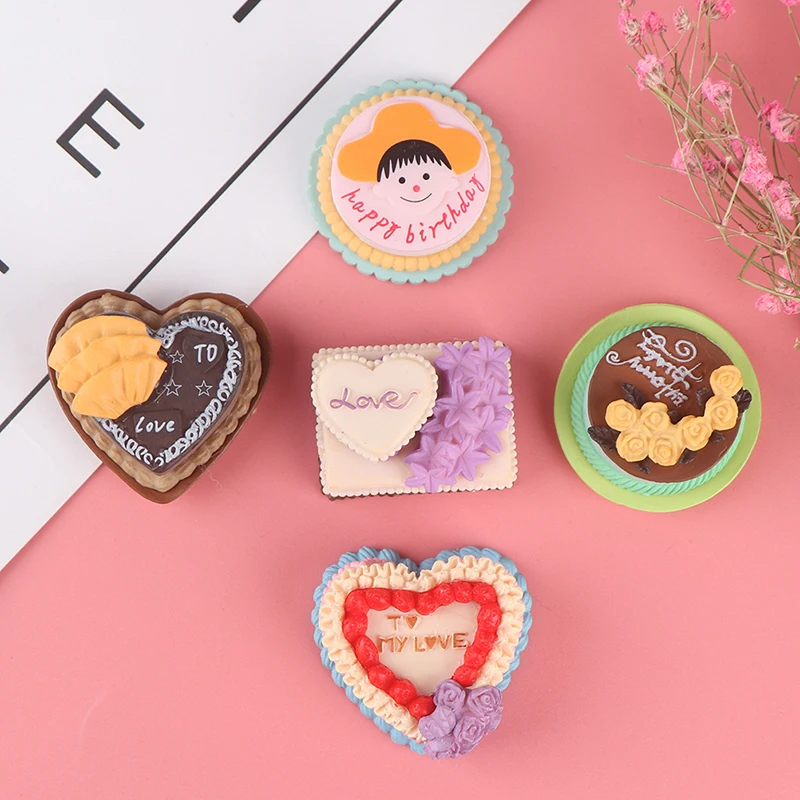 

Lover Birthday Cake Model Simulation Food Miniature Figurine Pretend play Kitchen Toy Dinner Doll House Accessories Kids gift