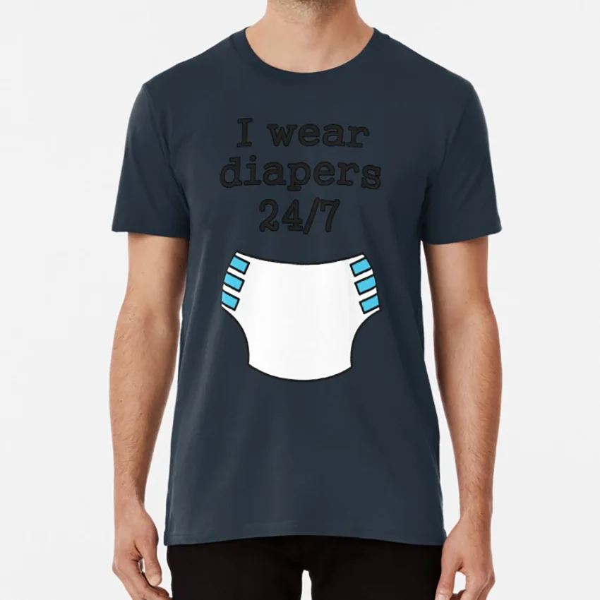 Ik Draag Luiers 24 7 T Shirt Dragen Luiers 24 7 Abdl Ab Dl Volwassen Baby Luier Lover Nappy T Shirts Aliexpress