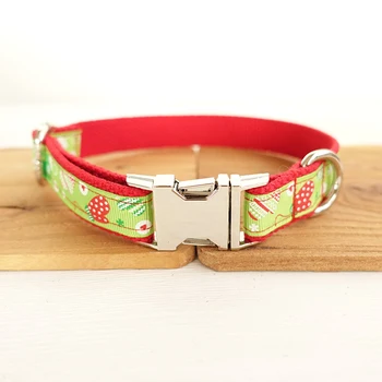 

Printing special self-design custom Engraved metal buckle dog collar 5 sizes MERRY CHRISTMAS UDC011