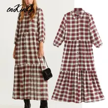 Английский стиль винтаж в клетку элегантное Каскадное свободные вечерние миди za Платье женское Платье vestidos de fiesta de noche vestidos блейзер