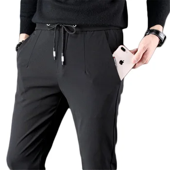 

HCXY brand casual pants men spring and autumn mens trousers new solid color straight pants male
