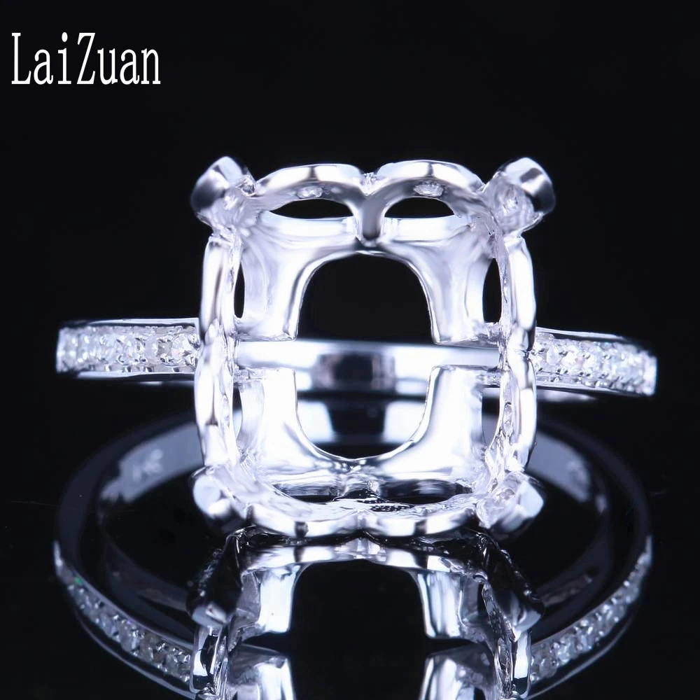 LaiZuan 12x11 кольцо из стерлингового серебра 925 пробы с подушками, настоящие природные алмазы с полукреплением, обручальное кольцо для женщин, ви... LaiZuan 12x11 кольцо из стерлингового серебра 925 пробы с подушками, настоящие природные алмазы с полукреплением, обручальное кольцо для женщин, ви...