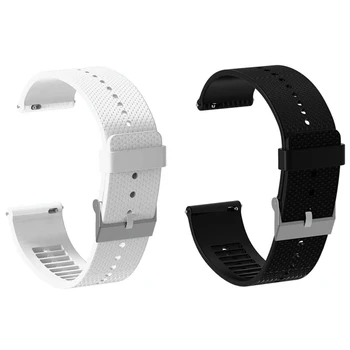 

2 Pcs 20mm Silicone Watch Band Bracelet Strap for Polar Ignite Smartwatch Accessories Watch Strap, Black & White
