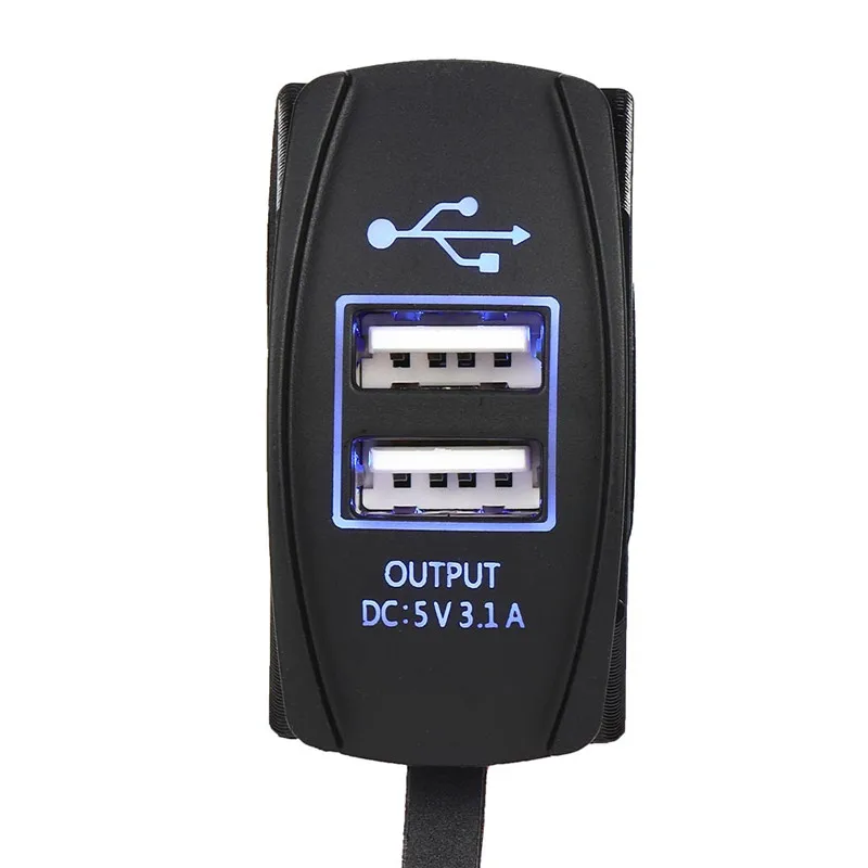 Зарядное устройство USB 12 В и 24 переключатель с подсветкой для мотоцикла Can