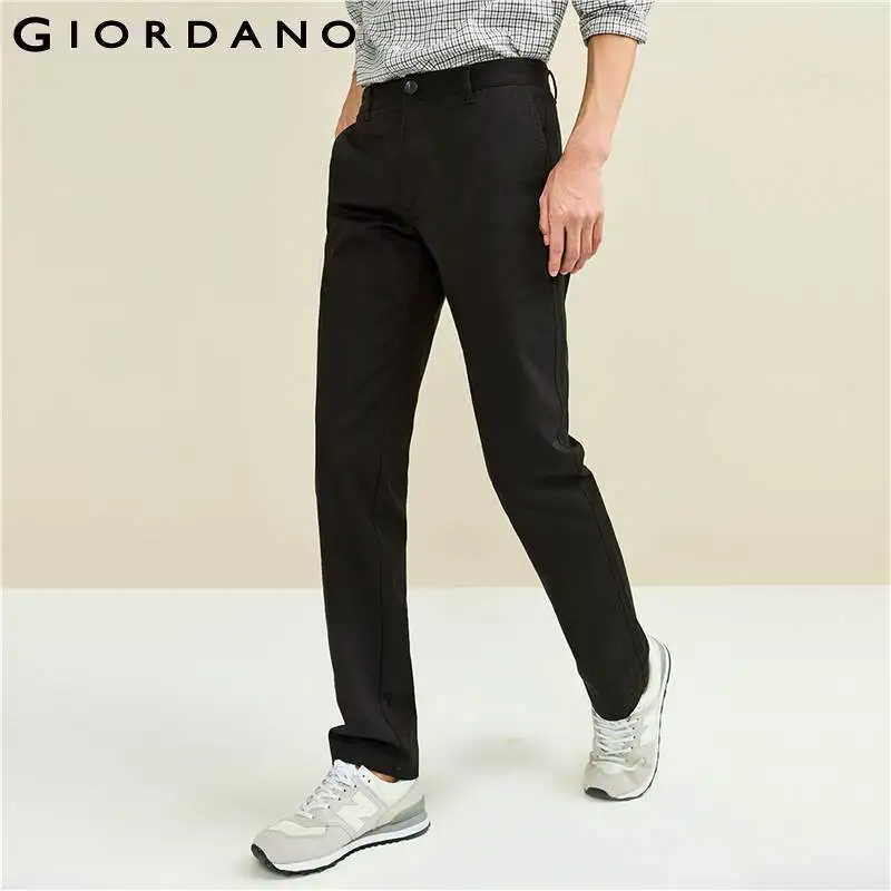 Giordano Men Pants Solid Color Mid-low Rise Pants Zip Fly Muli-Pocket Soild Casual Trousers 01111063