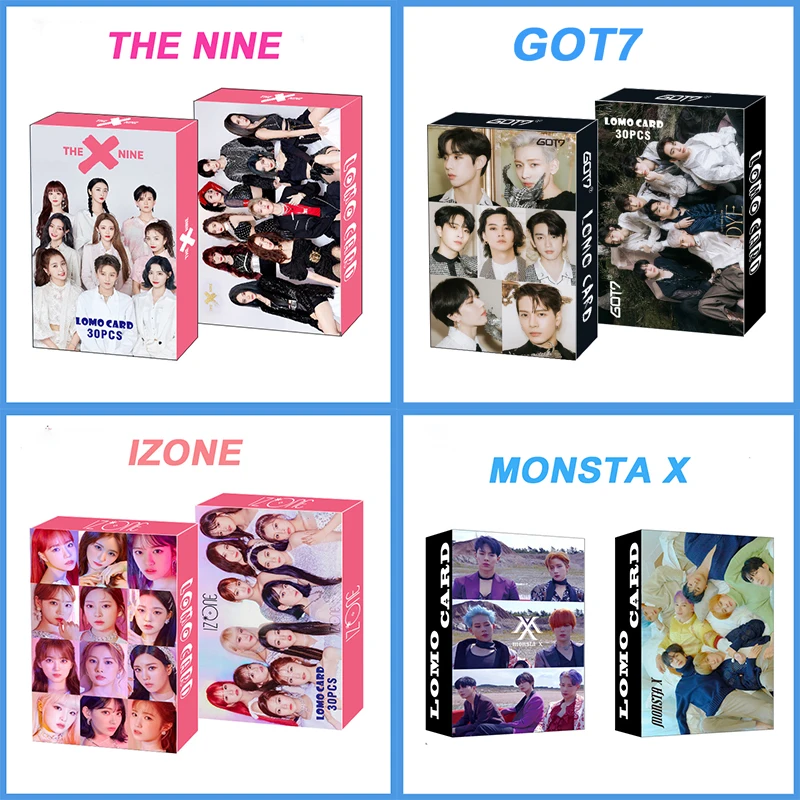 30 шт./компл. Kpop GOT7 Monsta X IZONE THE NINE TREASURE Lomo карты фотокарты HD фотоальбом K pop