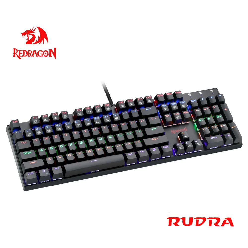 Redragon RUDRA K565 Rainbow USB Mechanical Gaming Keyboard Blue Switch Led  Backlit 104 Keys Wired Computer Game Russian us|keyboard rainbow|mechanical  keyboardrainbow mechanical keyboard - AliExpress