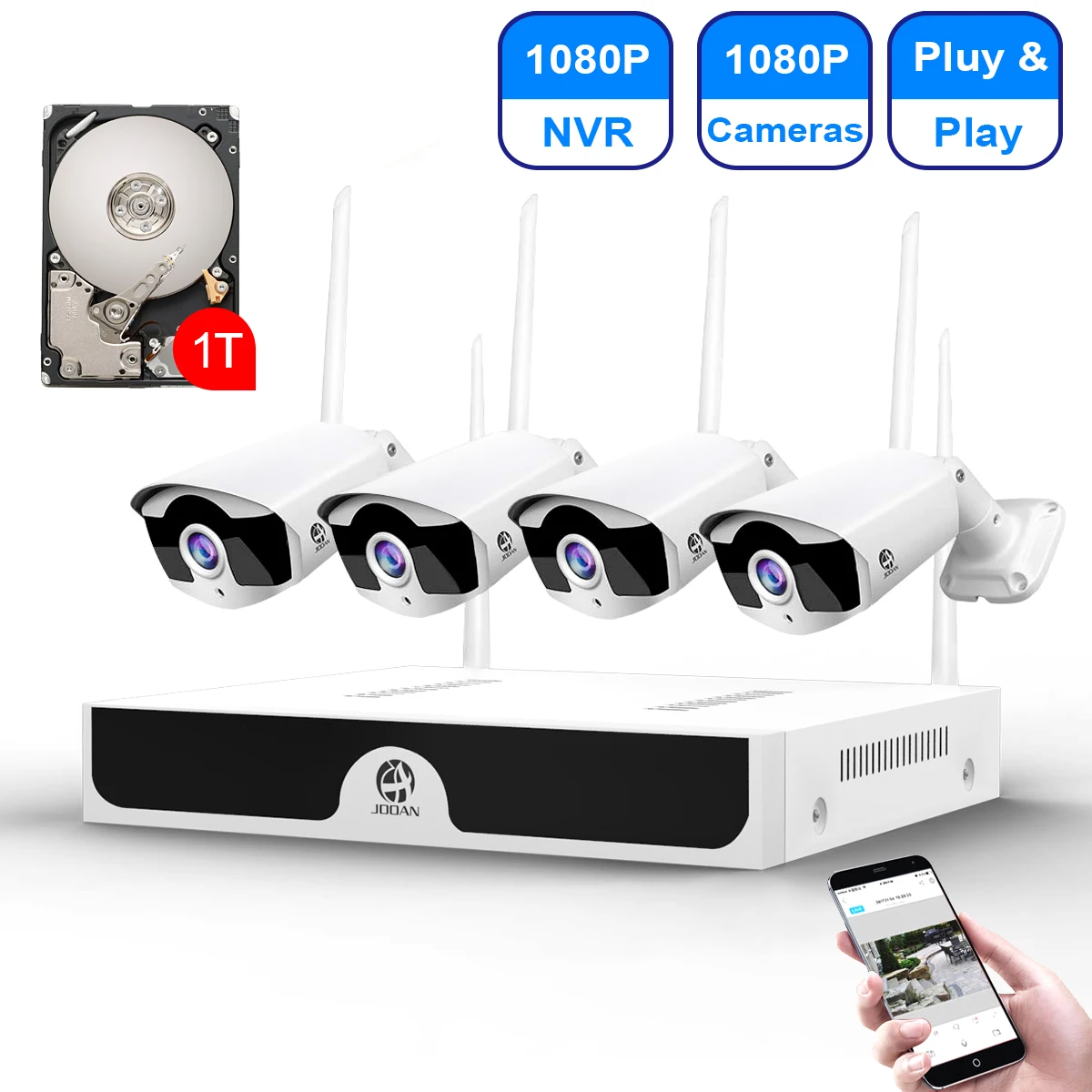CCTV Камера Системы Беспроводной HD 8CH 1080P NVR Wi-Fi Камера комплект видеонаблюдения домашней безопасности IP камеры автомобиля Мобильный DVR комплект добавьте 1 ТБ жесткого диска