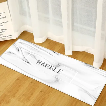

Kitchen Mat Entrance Doormat Bedroom Hallway Floor Decoration Carpet Bathroom Non-slip Mat 3D Marble Pattern Home Long Strip Rug