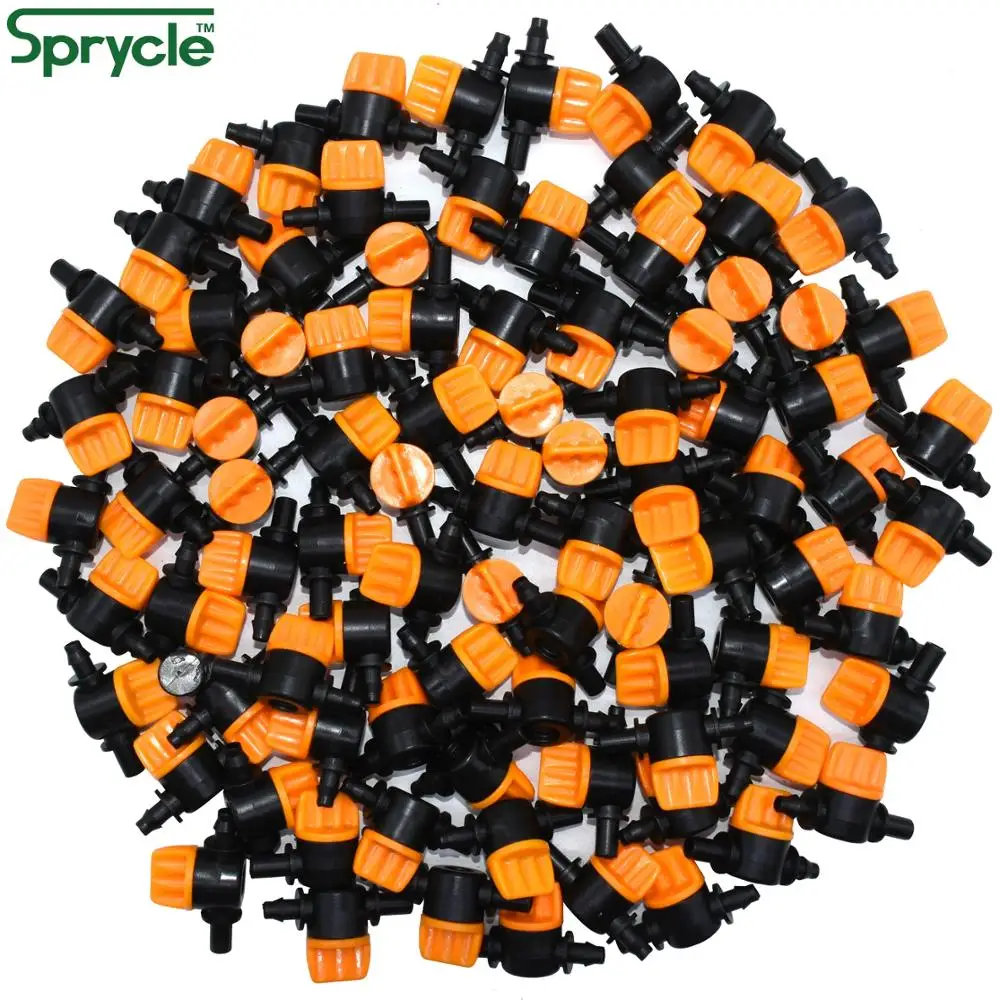 

SPRYCLE 200PCS 6mm To 1/4 Inch Mini Valve Garden 4/7mm Hose Barbed Water Flow Switch Control Valve Drip Irrigation Connectors