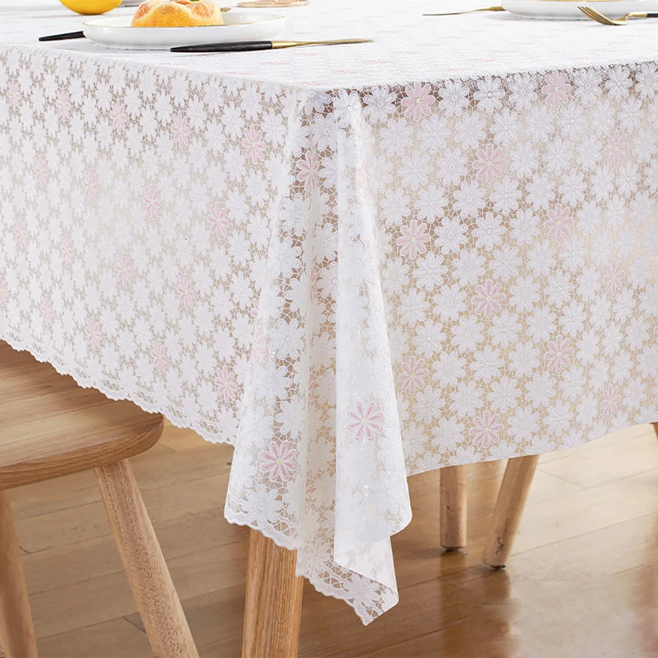 Floral Printed Tablecloth Pastoral Waterproof Oilcloth Soft Pvc Dinning
