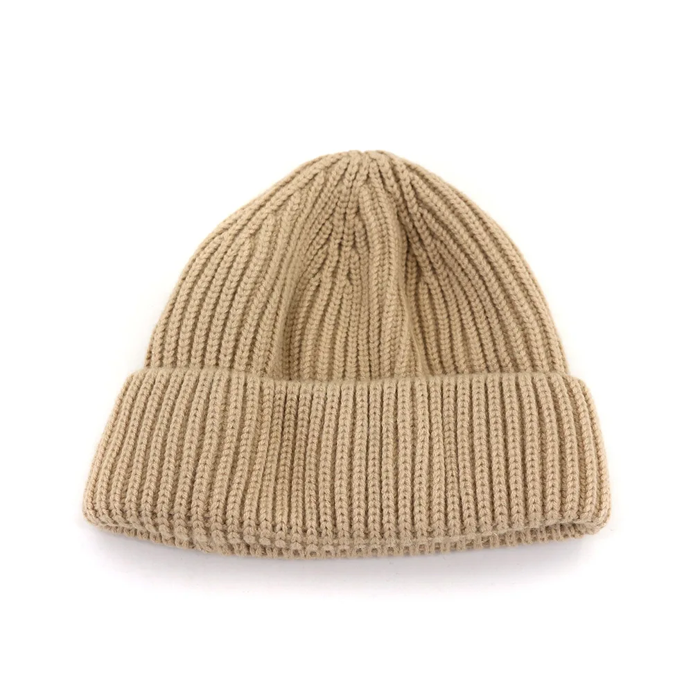 Вязаная шапка для мужчин и женщин, шапка Guapi в Корейском стиле, осенне-зимняя шерстяная шапка с черепом, теплый пуловер, одноцветная Повседневная шапка
