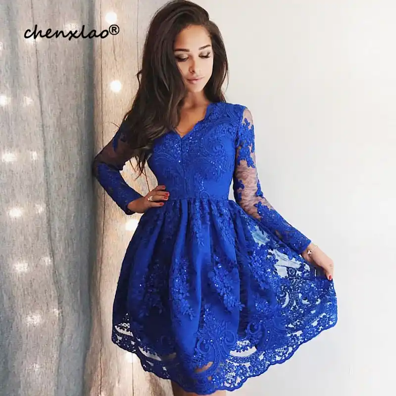 cobalt blue homecoming dress