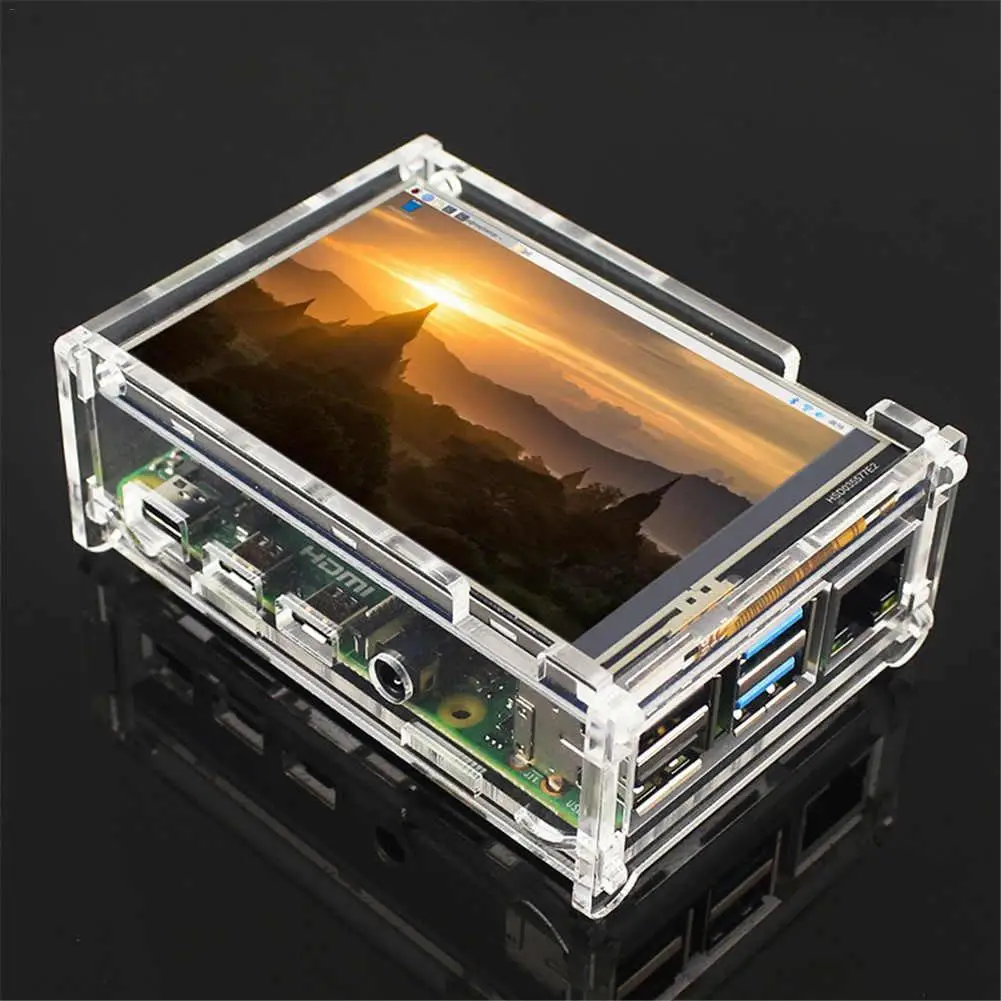 3 5 дюймовый MHS ЖК + Корпус Дисплей сенсорный экран монитор для Raspberry Pi 4B|Мониторы| |