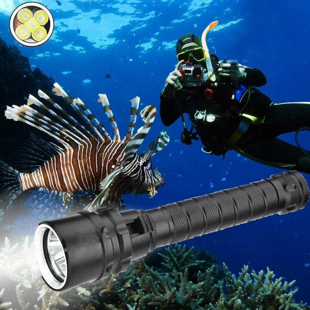 12000 Lumens Scuba Diving Flashlight 5T6/5L2 Professional Portable Dive