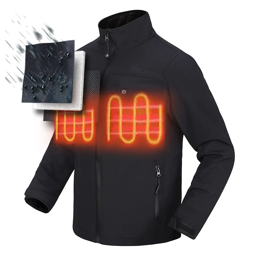 Down jacket Углеродное волокно для верховой езды Fever костюм мужской легкий мягкий с подогревом куртка нагревательная пленка изоляция съемный капюшон батарея в комплекте - Цвет: Down jacket