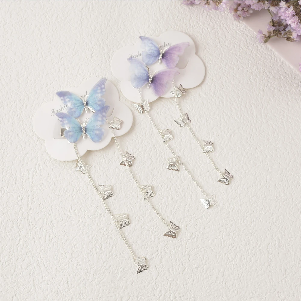 Butterfly Hairpins New Korean Yarn Elegant Metal Tassel Long Hair Clips For Women Antique Party Hair Accessories 5 H2b914b2641c245edab9e89fbdb3b539dK