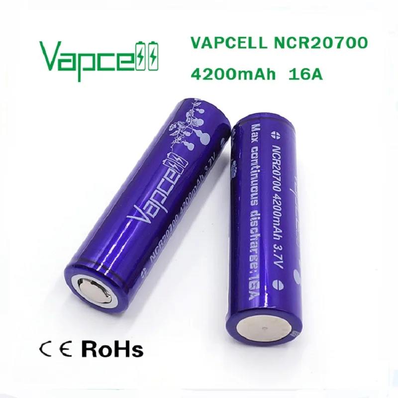 1 доллар купон Vapcell подлинный 20700 Ecig/фонарик 4200mah 16A rewrap NCR20700B мод литий-ионная батарея