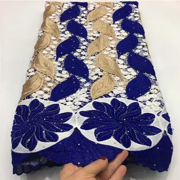 

Blue High Quality 2020 African French Net Lace Fabric Embroidered Nigerian Lace Fabric 5Yards tulle Lace With Stones NLL4719