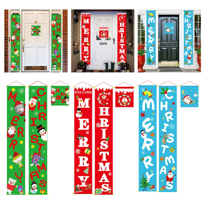 Festival Banner Christmas Door Hanging Couplet Xmas Party