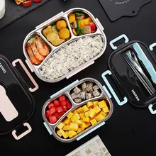 thermo lunchbox for Kids With Compartments 304 Stainless Steel Japanese Bento Box Microwave Heating Food Container Tableware