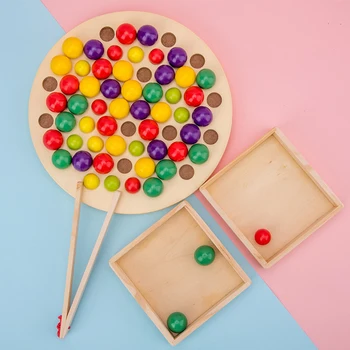 

3 In 1 Color Recognition Counting Hand-eye Coordination Wood Toy Board Home Preschool Early Education Magnetic Fishing Game Set