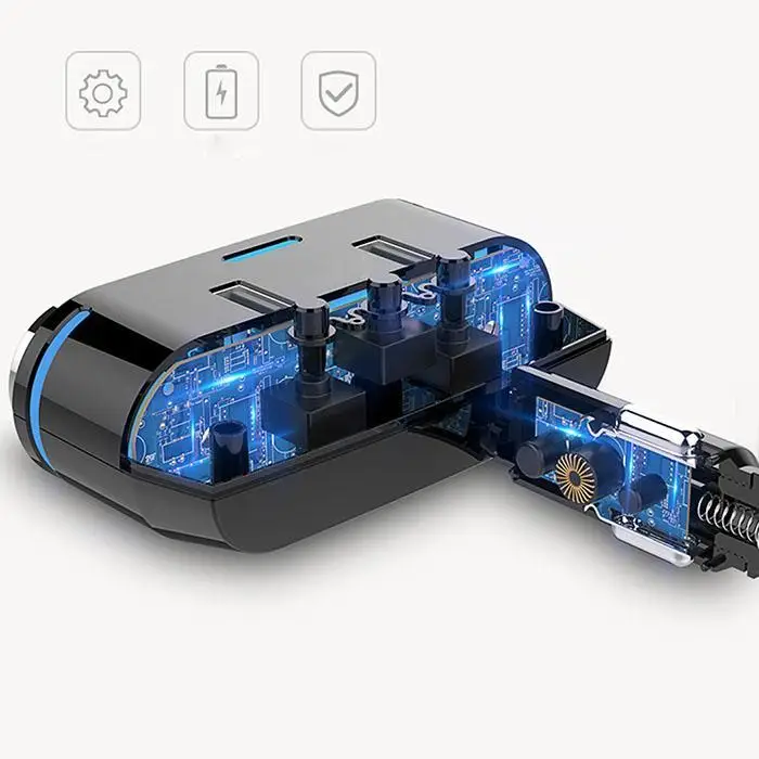 Двойной USB порт 3 Way Авто розетка для автомобильного прикуривателя 100 Вт разветвитель мобильного телефона планшета зарядное устройство дома, повседневный