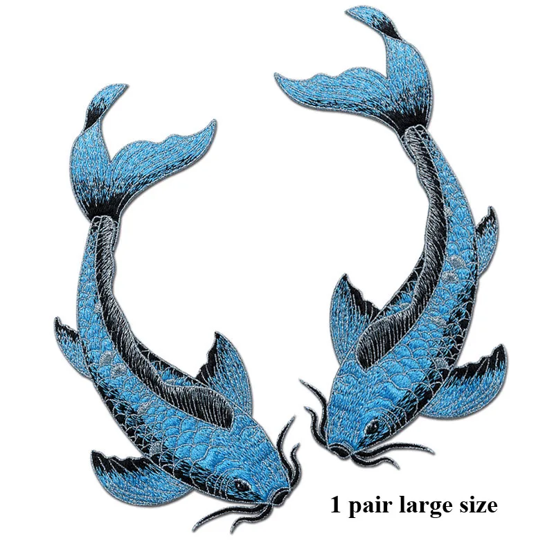 Vibrant Embroidered Fish Applique Patches - Set of 3 for Clothing and DIY Accessories