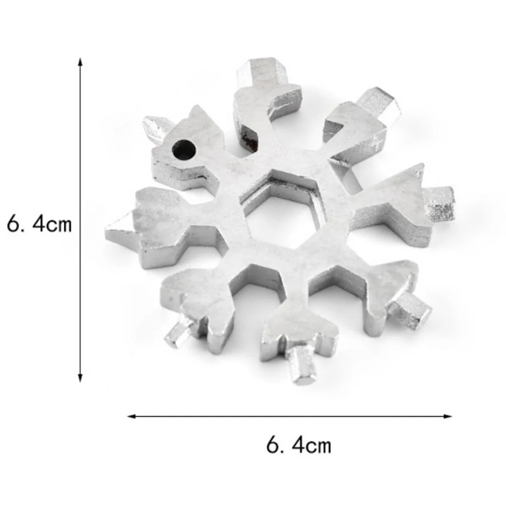 18 In 1 Stainless Steel Snowflake Multi tool Keychain Hand Outdoor Tools