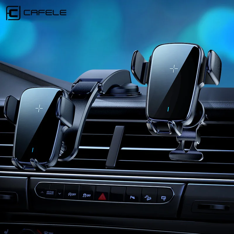 Cafele Car Phone Holder With Wireless Charging 15W QI Charger Cell Support Portable Auto Stand Mount For Xiaomi | Мобильные телефоны