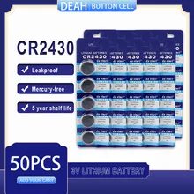 50 PÇS/LOTE CR2430 3V CR Bateria De Lítio 2430 DL2430 BR2430 ECR2430 para Assista Calculadora Computador de Controle Brinquedos Baterias Botão