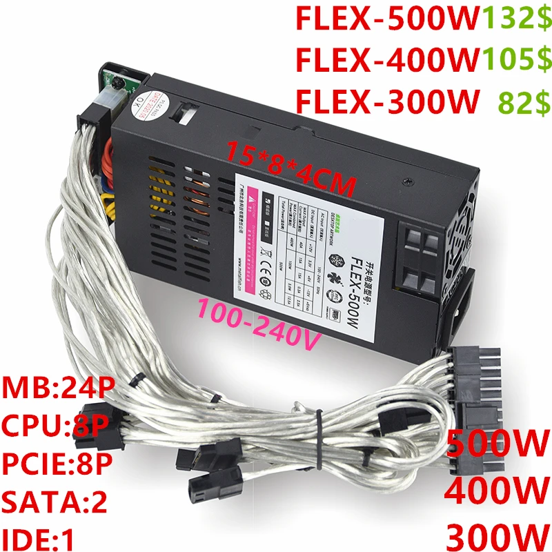 Fonte de Alimentação Psu para Metalfish Novo Htpc Flex Pequeno 1u 200 W-500 w Flex-200w Flex-300w Flex-400w Flex-500w Itx Nas