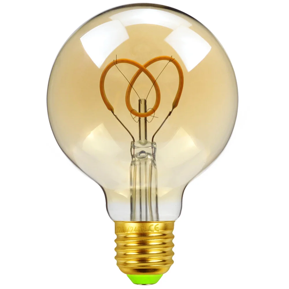 

TIANFAN Led Bulb Vintage Light Bulb 2W Non dimmable 2000K 120Lumen G80 Edison Bulb E27 Specialty Decorative Light Bulb