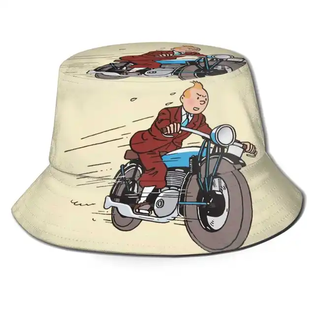 Tintin Bikers Pattern Hats Outdoor Hat 