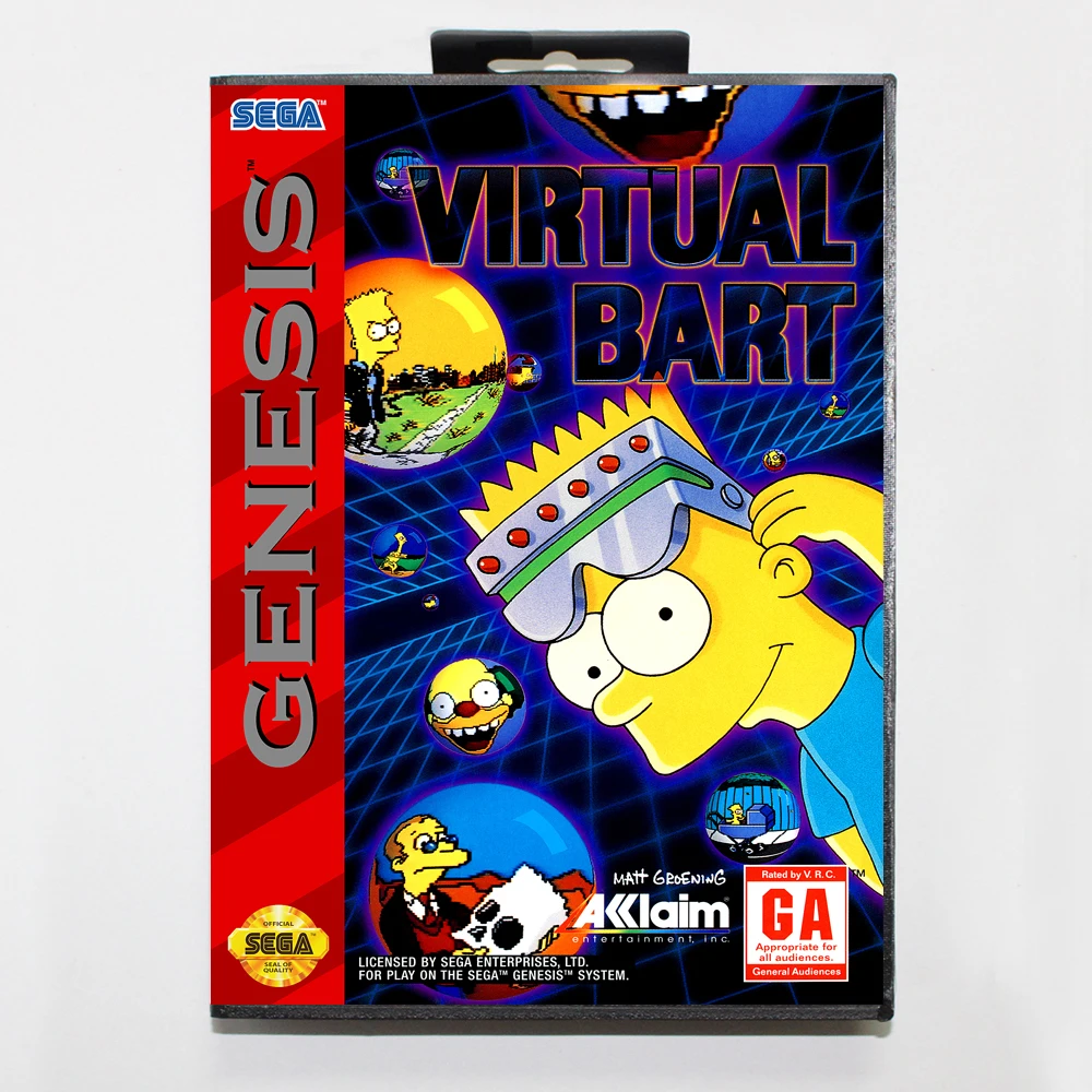 Виртуальная карточная игра Bart 16bit MD для sega Mega Drive/Genesis с розничной коробкой
