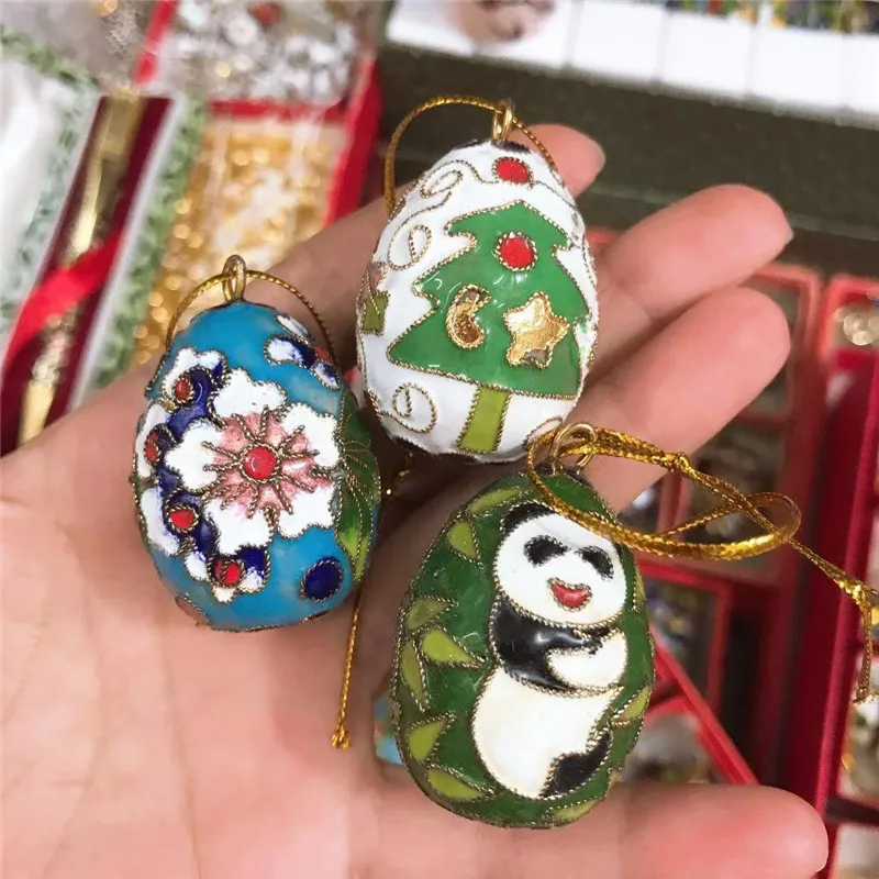 Cloisonne enamel multicolor ball Christmas decoration Chinese style features 10PCS