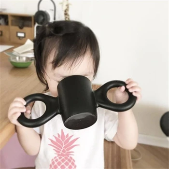 

Big Ears Milk Cup Creative Portable Candy Colors Crash Proof Children Breakfast Training Drinking Water Cups Cute Coffee Mugs