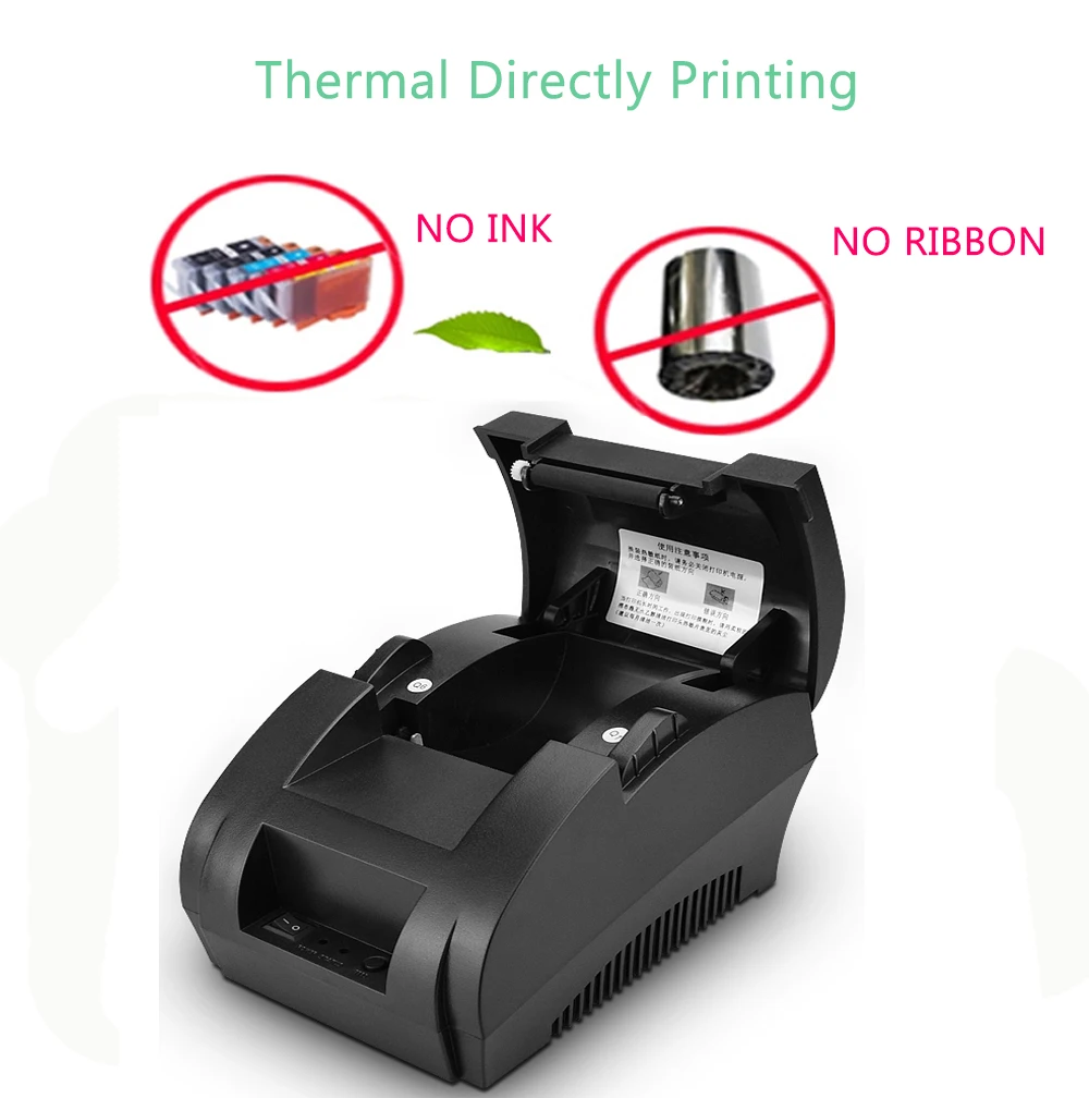 58 мм Мини Bluetooth POS термопринтер для чеков билетов Inkless Принтер 90 мм/секция ESC/POS USB