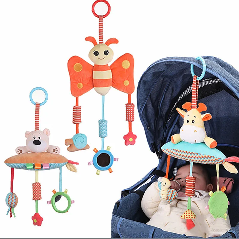 Детская коляска для новорожденных, подвесная игрушка, милое животное, кукольная кровать висячая плюшевая игрушка, погремушка, кровать