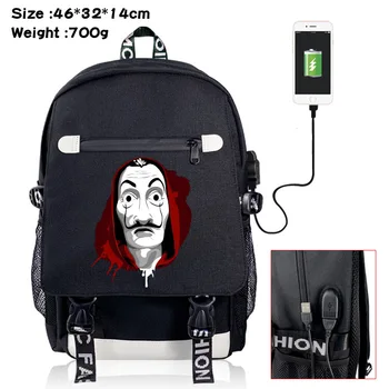 

La Casa De Papel Money Heist House of Paper Backpack Outdoor Travel Bag Laptop Backpack School Bags Shoulder Bags