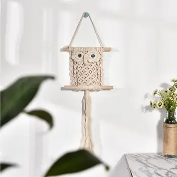 

DIY Hand-woven Cotton Owl Tapestry For Living Room Bedroom Home Wall Hanging Decoration Handmade Door Pendant Ornaments Supplies