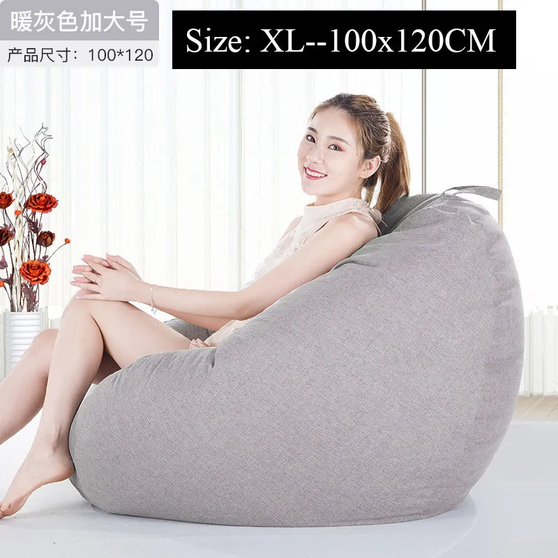 grey3-XL Bean сумка чехол для дивана без наполнителя стул диван для отдыха сиденье мебель для гостиной Beanbag диван-кровать пуф ленивый диван татами - Цвет: grey3-XL