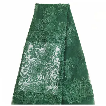 

2020 New Handmade Beaded Flower Pattern Wonderful Design For Lady Dresses Wholesale Factory Price Embroidery African Lace Fabric