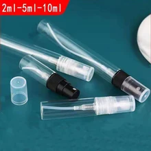 10Pcs/Set 2ml 3ml 5ml 10ml Refillable Mini Perfume Bottle Empty Vial Refillable Mist Pump Black Clear Sample bottle Spray Bottle