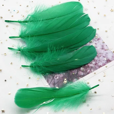 Green 50pcs Природные Перья гусиные перья Лебедь перо около 4-6 дюймов 10-15 см Смешанные цвета плащи для свадебной вечеринки Ремесло Декор 50 шт - Цвет: Green 50pcs